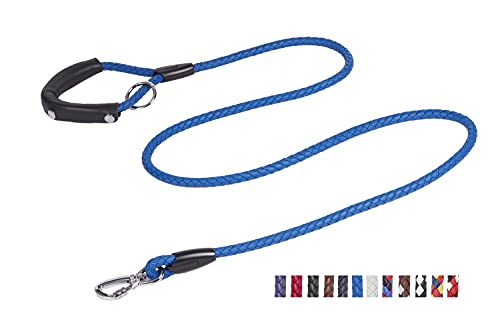 PPEETT 1,2 m / 1,5 m / 1,8 m Leder gewebte Hundeleine, robuste Trainingsleine, geeignet zum Laufen und Spazierengehen für große, mittelgroße und kleine Hunde (blau, 7,1 cm × 1,8 m) von PPEETT