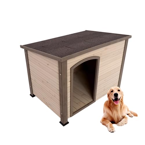 Hundehütte, Premium Hundehütte Aus Holz, Log Cabin Style Kennel, Extra Große Hundehütte Mit Tür für den Innen- Und, Atmungsaktiv Bequem, Einfach Zu Säubern(Size:XL(82X81X113cm),Color:A) von PPGE HOME