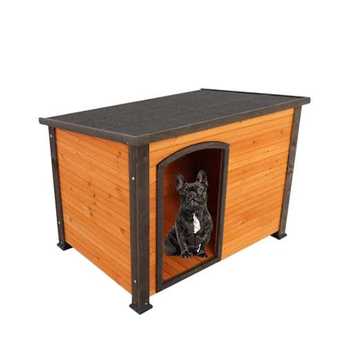 Hundehütte, Premium Hundehütte Aus Holz, Log Cabin Style Kennel, Extra Große Hundehütte Mit Tür für den Innen- Und, Atmungsaktiv Bequem, Einfach Zu Säubern(Size:XL(82X81X113cm),Color:B) von PPGE HOME