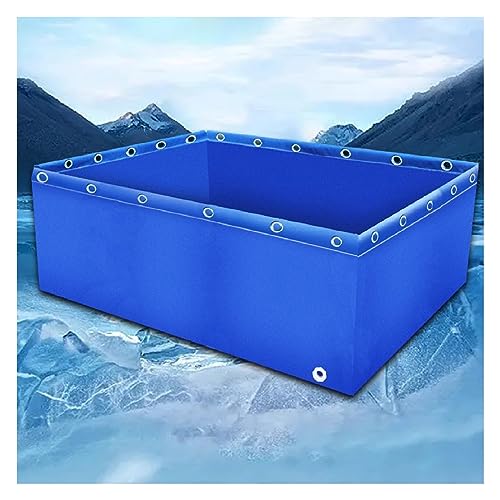 Aquarium-Pool, PVC-Canvas-Teiche mit Ablaufventil, temporärer Haltetank für Salzwasserfische, 0,5 mm Plane, Wasserspeicherpool für Koi-Fische, Schildkröten, Schwimmen (Farbe: Blau, Größe: 0,8 x 1,2 x von PPGE Home