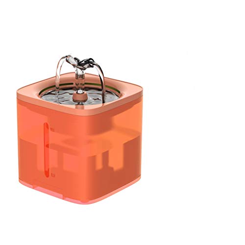 Automatischer Haustier-Katzen-Wasserbrunnen-Filterspender für Katzen, Wassernapf, Kätzchen, Welpen, intelligenter Hunde-Futterspender (Orange) von PPGE Home