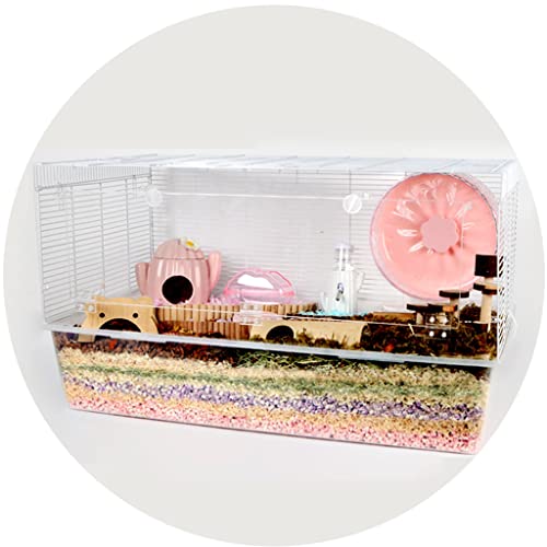 Großer Hamsterkäfig, transparentes Hamsterhaus mit Eisendraht, bissfester Acryl-Mauskäfig, atmungsaktiver Käfig für kleine Tiere (Größe 84,5 cm-C) von PPGE Home