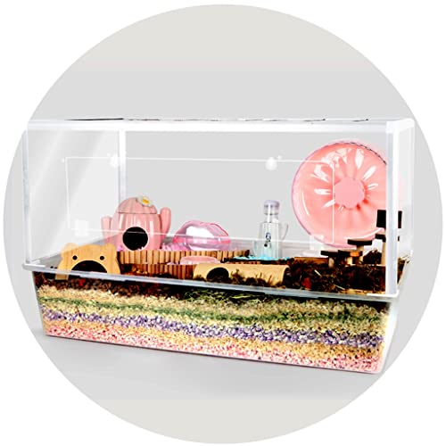 Großer Hamsterkäfig, transparentes Hamsterhaus mit Eisendraht, bissfester Acryl-Mauskäfig, atmungsaktiver Käfig für kleine Tiere (Größe 84,5 cm-C) von PPGE Home