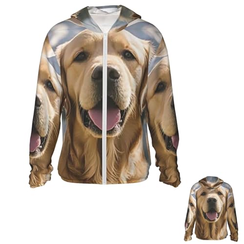 Hunde-Sonnenschutz-Kapuzenjacke mit LSF 50+, durchgehender Reißverschluss, langärmelig, Sonnenshirts mit Taschen, Rashguard, Schwarz, Größe S Hunde-Sonnenschutz-Kapuzenjacke mit LSF 50+, durchgehender Reißverschluss, langärmelig, Sonnenshirts mit Taschen, Rashguard, Schwarz, Größe S von PPTHSNVB