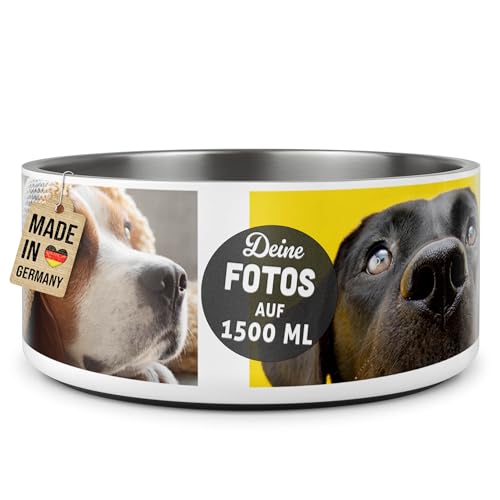 PR Print Royal Hundenapf personalisiert zum selbst gestalten mit Foto-Collage für 3 Fotos - Wassernapf, Fressnapf Hund - Geschenke für Hundebesitzer | Edelstahl, rutschfest 1500 ml PR Print Royal Hundenapf personalisiert zum selbst gestalten mit Foto-Collage für 3 Fotos - Wassernapf, Fressnapf Hund - Geschenke für Hundebesitzer | Edelstahl, rutschfest 1500 ml von PR Print Royal