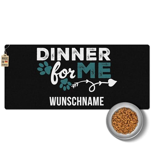 PR Print Royal Napfunterlage mit Name selbst gestalten - Dinner for me - Blau, Futtermatte für Hunde & Katzen - Personalisierte Geschenkidee, Waschbar | 90 x 40 cm, rutschfest PR Print Royal Napfunterlage mit Name selbst gestalten - Dinner for me - Blau, Futtermatte für Hunde & Katzen - Personalisierte Geschenkidee, Waschbar | 90 x 40 cm, rutschfest von PR Print Royal