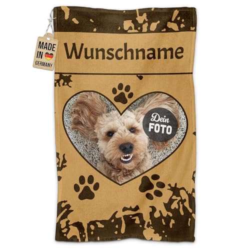 PR Print Royal Personalisiertes Hundehandtuch mit Foto & Name selbst gestalten - Herz - Pfotentuch für Hunde, Haustier-Handtuch | Fotohandtuch, 50 x 30 cm braun PR Print Royal Personalisiertes Hundehandtuch mit Foto & Name selbst gestalten - Herz - Pfotentuch für Hunde, Haustier-Handtuch | Fotohandtuch, 50 x 30 cm braun von PR Print Royal