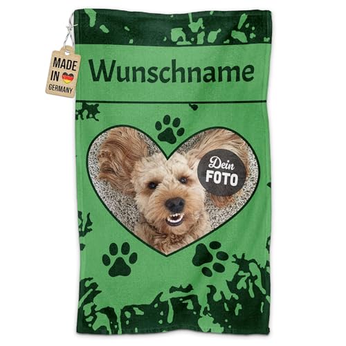 PR Print Royal Personalisiertes Hundehandtuch mit Foto & Name selbst gestalten - Herz - Pfotentuch für Hunde, Haustier-Handtuch | Fotohandtuch, 50 x 30 cm grün PR Print Royal Personalisiertes Hundehandtuch mit Foto & Name selbst gestalten - Herz - Pfotentuch für Hunde, Haustier-Handtuch | Fotohandtuch, 50 x 30 cm grün von PR Print Royal
