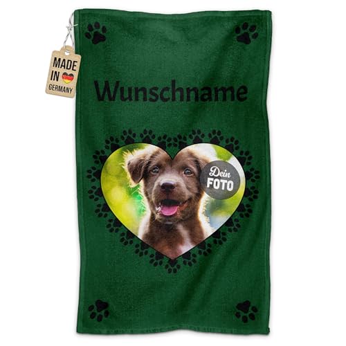 PR Print Royal Personalisiertes Hundehandtuch mit Foto & Name selbst gestalten - Pfoten-Herz - Pfotentuch für Hunde, Haustier-Handtuch | Fotohandtuch, 50 x 30 cm grün PR Print Royal Personalisiertes Hundehandtuch mit Foto & Name selbst gestalten - Pfoten-Herz - Pfotentuch für Hunde, Haustier-Handtuch | Fotohandtuch, 50 x 30 cm grün von PR Print Royal