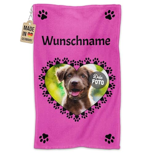 PR Print Royal Personalisiertes Hundehandtuch mit Foto & Name selbst gestalten - Pfoten-Herz - Pfotentuch für Hunde, Haustier-Handtuch | Fotohandtuch, 50 x 30 cm pink PR Print Royal Personalisiertes Hundehandtuch mit Foto & Name selbst gestalten - Pfoten-Herz - Pfotentuch für Hunde, Haustier-Handtuch | Fotohandtuch, 50 x 30 cm pink von PR Print Royal