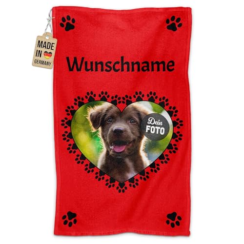PR Print Royal Personalisiertes Hundehandtuch mit Foto & Name selbst gestalten - Pfoten-Herz - Pfotentuch für Hunde, Haustier-Handtuch | Fotohandtuch, 50 x 30 cm rot PR Print Royal Personalisiertes Hundehandtuch mit Foto & Name selbst gestalten - Pfoten-Herz - Pfotentuch für Hunde, Haustier-Handtuch | Fotohandtuch, 50 x 30 cm rot von PR Print Royal