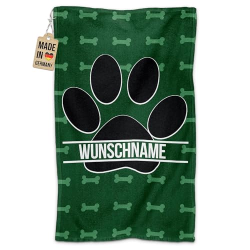PR Print Royal Personalisiertes Hundehandtuch mit Name selbst gestalten - Hundepfote - Pfotentuch für Hunde, Haustier-Handtuch | Fotohandtuch, 50 x 30 cm grün PR Print Royal Personalisiertes Hundehandtuch mit Name selbst gestalten - Hundepfote - Pfotentuch für Hunde, Haustier-Handtuch | Fotohandtuch, 50 x 30 cm grün von PR Print Royal
