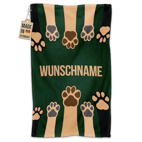 PR Print Royal Personalisiertes Hundehandtuch mit Name selbst gestalten - Pfote - Pfotentuch für Hunde, Haustier-Handtuch | Fotohandtuch, 50 x 30 cm grün PR Print Royal Personalisiertes Hundehandtuch mit Name selbst gestalten - Pfote - Pfotentuch für Hunde, Haustier-Handtuch | Fotohandtuch, 50 x 30 cm grün von PR Print Royal
