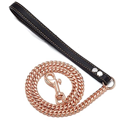 Pradog Hundeleine mit gepolstertem Ledergriff, 10 mm, rotgoldfarben, für große Hunde, Gesamtlänge von 91 cm Pradog Hundeleine mit gepolstertem Ledergriff, 10 mm, rotgoldfarben, für große Hunde, Gesamtlänge von 91 cm von PRADOG