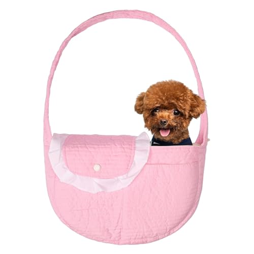 Pet Sling Carrier für kleine Hunde und Katzen, wendbares Design mit Aufbewahrungstasche, Hellblau (Rosa) von PRAGDUCT