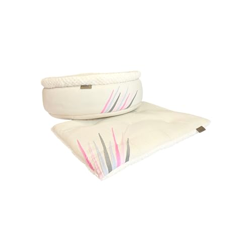PRASKA Handcraft Kuschelbett Katzenbett Sunny - Premium Hundebett für kleine Hunde & Katzen Durchm. 50 cm Ecru - Katzenhütte Katzenhöhle Katzenkorb Katzenschlafplatz mit Katzenmatte KOMPLETT Set PRASKA Handcraft Kuschelbett Katzenbett Sunny - Premium Hundebett für kleine Hunde & Katzen Durchm. 50 cm Ecru - Katzenhütte Katzenhöhle Katzenkorb Katzenschlafplatz mit Katzenmatte KOMPLETT Set von PRASKA