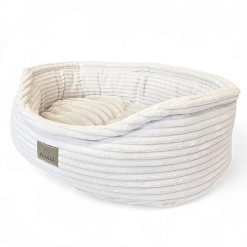 PRASKA Katzenbett Hugo – Premium Haustierbett für Katzen & kleine Hunde, Gemütliches Tierbett mit hohem Rand & niedrigem Einstieg, Kuschelbett Katze Handcraft Dunkelgrau 65 x 45 cm PRASKA Katzenbett Hugo – Premium Haustierbett für Katzen & kleine Hunde, Gemütliches Tierbett mit hohem Rand & niedrigem Einstieg, Kuschelbett Katze Handcraft Dunkelgrau 65 x 45 cm von PRASKA