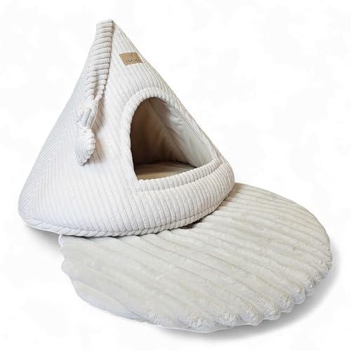 PRASKA Katzenhöhle mit verstecktem Spielzeug Handcraft - Katzenbett für Große Katzen - Rattle Cap Flaschengrün Katzenhöhle & Hundehöhle für kleine Hunde Waschbar PRASKA Katzenhöhle mit verstecktem Spielzeug Handcraft - Katzenbett für Große Katzen - Rattle Cap Flaschengrün Katzenhöhle & Hundehöhle für kleine Hunde Waschbar von PRASKA