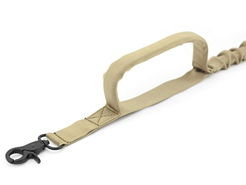 Führleine Khaki f. Hunde Dehnbare Hunde-Leine Haustierleine Nylonleine mit Karabiner Marke PRECORN von PRECORN