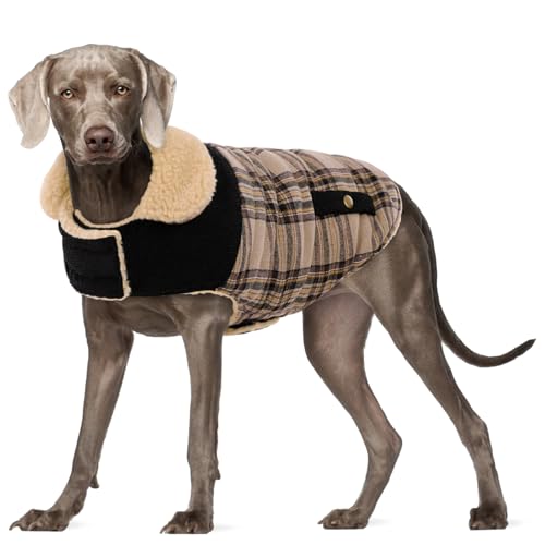 Hunde-Winterjacke für extra große Hunde, winddicht, kaltes Wetter, Haustierkleidung, Schneejacke, Golden Retriever, Labrador Retriever, Husky, Beige, Größe XL von PREFERHOUSE