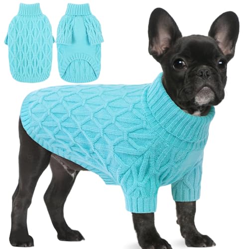 Preferhouse Großer Hundepullover für Pitbulls, Haustierpullover für große Hunde, Jungen und Mädchen, Haustier-Rollkragen, dick, warm, Winter-Strickwaren für Corgi, Französische Bulldogge, Lakeblue Preferhouse Großer Hundepullover für Pitbulls, Haustierpullover für große Hunde, Jungen und Mädchen, Haustier-Rollkragen, dick, warm, Winter-Strickwaren für Corgi, Französische Bulldogge, Lakeblue von PREFERHOUSE