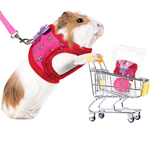 Preferhouse Handgefertigtes Geschirr für Hamster, Ratten, Leguan, Bartdrache, Baby-Frettchen, weich und verstellbar, Pink - S von PREFERHOUSE