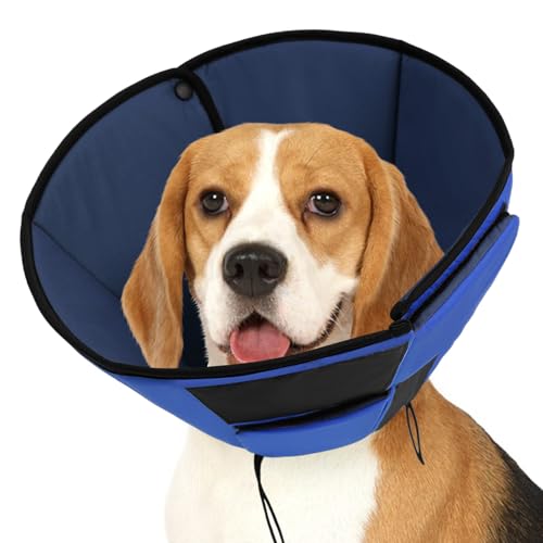 Preferhouse Hunde-Genesungshalsbandkegel für mittelgroße Hunde, verstellbarer Kegel nach Operationen, verhindert Lecken von Wunden, atmungsaktiv, weicher Kegel für mittelgroße und große Haustiere von PREFERHOUSE