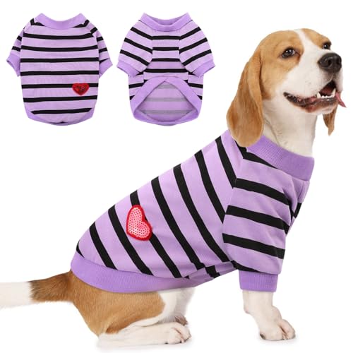 Preferhouse Hunde-Shirts für große Hunde, gestreifte T-Shirts, Hundeweste, Haustierbekleidung, T-Shirts für Frühling und Sommer, geeignet für kleine und mittelgroße und große Haustiere, Französische Preferhouse Hunde-Shirts für große Hunde, gestreifte T-Shirts, Hundeweste, Haustierbekleidung, T-Shirts für Frühling und Sommer, geeignet für kleine und mittelgroße und große Haustiere, Französische von PREFERHOUSE