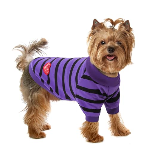 Preferhouse Hunde-Shirts für kleine Hunde, gestreifte T-Shirts, Hundeweste, Haustierbekleidung, T-Shirts für Frühling und Sommer, geeignet für kleine und mittelgroße und große Haustiere, Französische Preferhouse Hunde-Shirts für kleine Hunde, gestreifte T-Shirts, Hundeweste, Haustierbekleidung, T-Shirts für Frühling und Sommer, geeignet für kleine und mittelgroße und große Haustiere, Französische von PREFERHOUSE