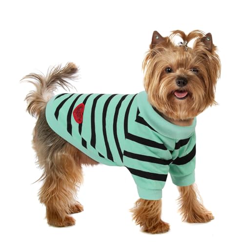 Preferhouse Hunde-Shirts für kleine Hunde, gestreifte T-Shirts, Hundeweste, Haustierbekleidung, T-Shirts für Frühling und Sommer, geeignet für kleine und mittelgroße und große Haustiere, Französische von PREFERHOUSE