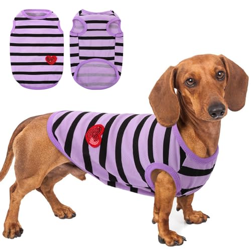 Preferhouse Hunde-Shirts für mittelgroße Hunde, gestreifte T-Shirts, Haustierbekleidung, Hunde-Tank-Top, Frühling und Sommer, geeignet für Chihuahua, Französische Bulldogge, Bichon, Shih Tzu Preferhouse Hunde-Shirts für mittelgroße Hunde, gestreifte T-Shirts, Haustierbekleidung, Hunde-Tank-Top, Frühling und Sommer, geeignet für Chihuahua, Französische Bulldogge, Bichon, Shih Tzu von PREFERHOUSE