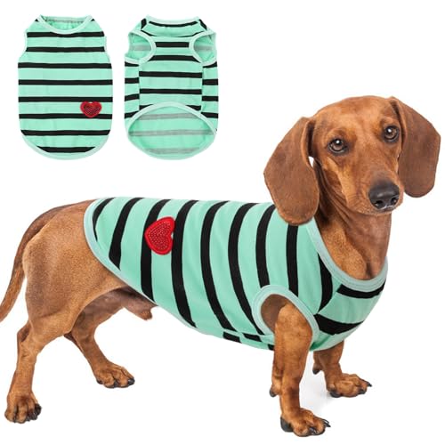 Preferhouse Hunde-Shirts für mittelgroße Hunde, gestreifte T-Shirts, Haustierbekleidung, Hunde-Tank-Top, Frühling und Sommer, geeignet für Chihuahua, Französische Bulldogge, Bichon, Shih Tzu Preferhouse Hunde-Shirts für mittelgroße Hunde, gestreifte T-Shirts, Haustierbekleidung, Hunde-Tank-Top, Frühling und Sommer, geeignet für Chihuahua, Französische Bulldogge, Bichon, Shih Tzu von PREFERHOUSE