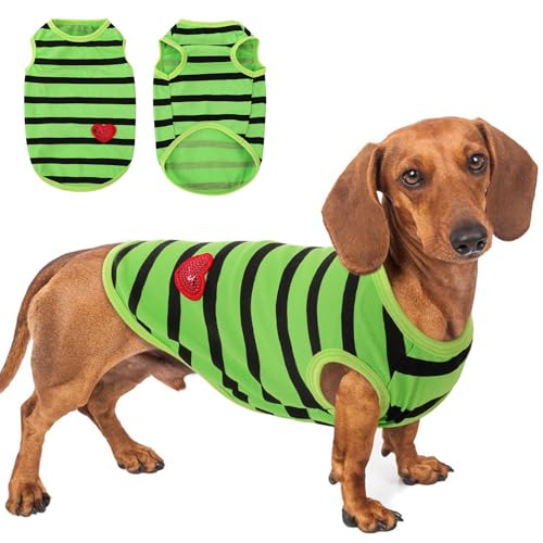 Preferhouse Hunde-Shirts für mittelgroße Hunde, gestreifte T-Shirts, Haustierbekleidung, Hunde-Tank-Top, Frühling und Sommer, geeignet für Chihuahua, Französische Bulldogge, Bichon, Shih Tzu Preferhouse Hunde-Shirts für mittelgroße Hunde, gestreifte T-Shirts, Haustierbekleidung, Hunde-Tank-Top, Frühling und Sommer, geeignet für Chihuahua, Französische Bulldogge, Bichon, Shih Tzu von PREFERHOUSE