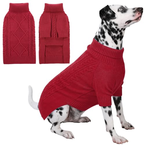 Preferhouse Hundepullover für Mädchen, Rollkragenpullover, langärmelig, für Herbst und Winter, warm, einfarbig, Rot, Größe 3XL Preferhouse Hundepullover für Mädchen, Rollkragenpullover, langärmelig, für Herbst und Winter, warm, einfarbig, Rot, Größe 3XL von PREFERHOUSE
