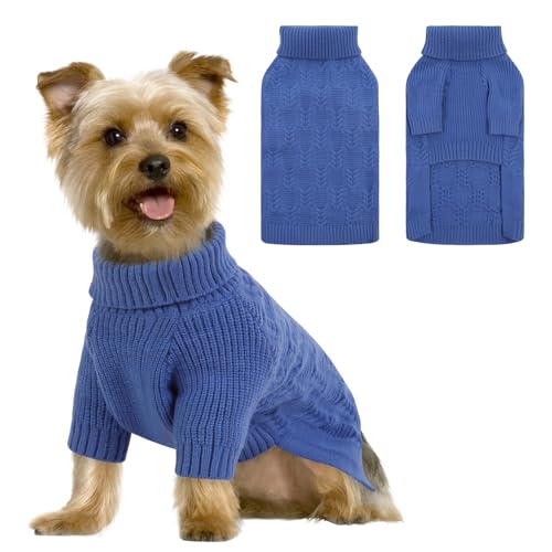 Preferhouse Hundepullover für mittelgroße Hunde und Mädchen, Rollkragen, langärmelig, gestrickt, für Herbst und Winter, warmer Haustierpullover für mittelgroße und große Hunde, solides Sweatshirt zum von PREFERHOUSE