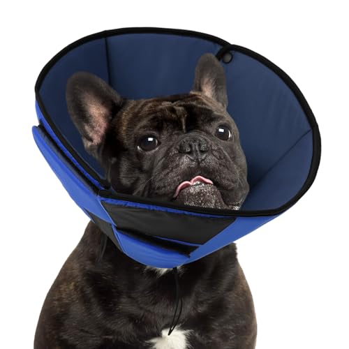 Preferhouse Kleiner Hundehalsbandkegel, verstellbar, weicher Kegel nach Operationen, verhindert Lecken von Wunden, atmungsaktive Haustier-OP-Kegel für kleine männliche Hündinnen, Blau, Größe S von PREFERHOUSE