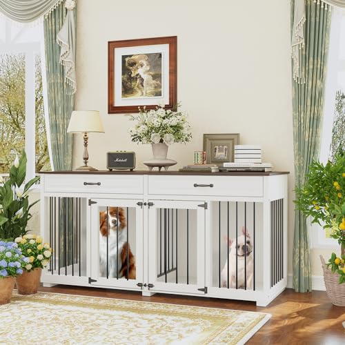 Hundebox XXL, Hundekäfig für Zuhause,Hundehütte Große Hundekiste für den Innenbereich,PB-Brett + Bügeleisen, Hundebox mit 2 Türen Transportkäfig, Hundetransportbox,164 x 80 x 60 cm, Metall Hundebox XXL, Hundekäfig für Zuhause,Hundehütte Große Hundekiste für den Innenbereich,PB-Brett + Bügeleisen, Hundebox mit 2 Türen Transportkäfig, Hundetransportbox,164 x 80 x 60 cm, Metall von PREMTURE