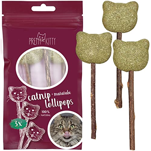 PRETTY KITTY Katzenminze Lollis zum Spielen: 3X Premium Katzenminze Spielzeug für Katzen aus getrockneter Katzenminze zum Lecken – Ausgefallenes Katzenspielzeug mit Katzenminze – Spielzeug Katze PRETTY KITTY Katzenminze Lollis zum Spielen: 3X Premium Katzenminze Spielzeug für Katzen aus getrockneter Katzenminze zum Lecken – Ausgefallenes Katzenspielzeug mit Katzenminze – Spielzeug Katze von PRETTY KITTY