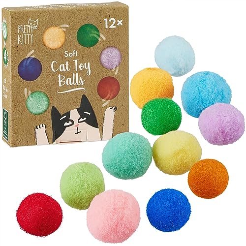 PRETTY KITTY Katzenspielzeug Bälle: Spielzeug für Katzen – 12x Bunte Bälle in verschiedenen Größen – Katzenspielzeug Selbstbeschäftigung – 8X Plüsch und 4X Filzbälle Katzen – Katzen Zubehör PRETTY KITTY Katzenspielzeug Bälle: Spielzeug für Katzen – 12x Bunte Bälle in verschiedenen Größen – Katzenspielzeug Selbstbeschäftigung – 8X Plüsch und 4X Filzbälle Katzen – Katzen Zubehör von PRETTY KITTY