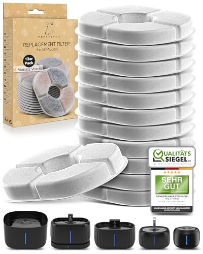 Neu PrettyPaw© Filter Katzenbrunnen 6-Monats-Vorrat: Vorteilspackung für langanhaltende Frische 12 Originalfilter für alle Pretty Paw Trinkbrunnen Modelle von PRETTYPAW
