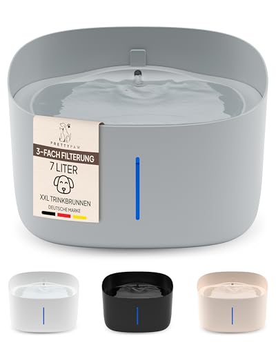 Pretty PAW® Trinkbrunnen für Hunde I Super leiser Hunde Trinkbrunnen mit 7 Liter Wassertank I BPA-freier Hundebrunnen mit Filter & LED I Leicht zu reinigender Dog Wasserspender von PRETTYPAW
