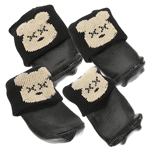 4 Stück Haustier-Baumwollschuhe Polsterbesatz Hunde-Auslaufzubehör Outdoor-Handschuhe Haustier-Hundesocken Haustier-Anti-Rutsch-Schuhe Welpenschuhe Bequeme Hundeschuhe von PRETYZOOM