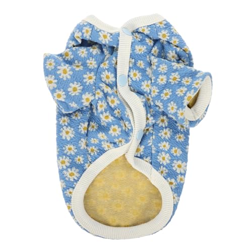PRETYZOOM Kleider 1 Stück Pullover Warme Hundekleidung Warme Weiche Katzenkleidung Warme Strickkleidung Plüsch Hundekleidung Hunde Outfits Blumen Tanktop Blumendruck Katzenkostü von PRETYZOOM