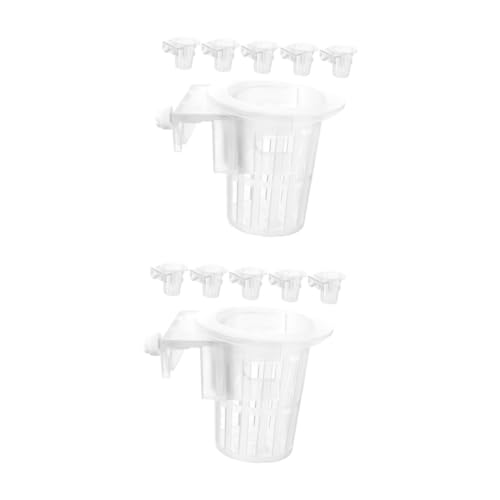 PRETYZOOM 12 Stck. Wassergrashalterbecher Hydrokulturbecher, Netztöpfe Aquatische Pflanzschale Wasserpflanzbecher Pflanzgefäß Für Hydrokulturpflanzen Aquarium-wasserpflanzentopf Weiß Plastik von PRETYZOOM