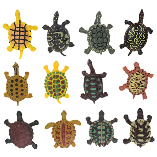 PRETYZOOM 12st Schildkröte Spielzeug Schildkröte Zum Nachziehen Kuchendekoration Schildkröten-modellspielzeug Bonsai-schildkröten-dekor Tierspielzeugfiguren Kind Plastik Empfindlich Aquarium von PRETYZOOM