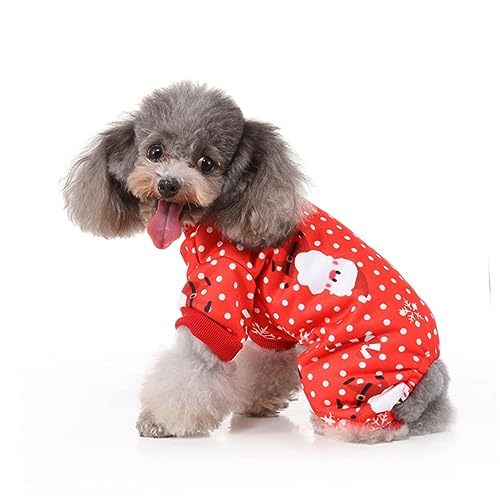 PRETYZOOM 1Stk Welpen-Outfits Haustier-Weihnachtsoverall Halloweenkostüm Party-Hundetuch Weihnachtshaustiermantel Kleidung Overall für Haustiere Hund Weihnachtstuch warm halten Jacke mit Hut von PRETYZOOM