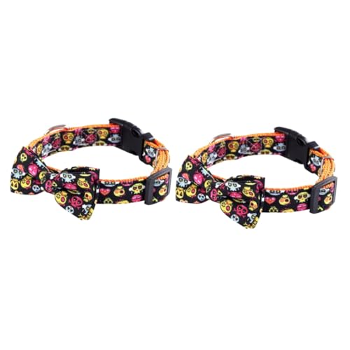 PRETYZOOM 2 STK Haustierhalsband Halloweenkostüm Bowknot-Halsband für Welpen Haustierkostüm Halsband Halloween Kostüm für Haustiere Halloween-Hundehalsband Halloween-Katzenhalsband Hündchen von PRETYZOOM