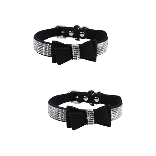 PRETYZOOM 2 STK Hot Diamond Hundehalsband Welpe Glitzer Hundehalsband Haustiere Fliegen Strass Halsband Schnalle Hundehalsband Halsband Für Hunde Hundehalsband Fliege Ausschnitt Kettenblatt von PRETYZOOM