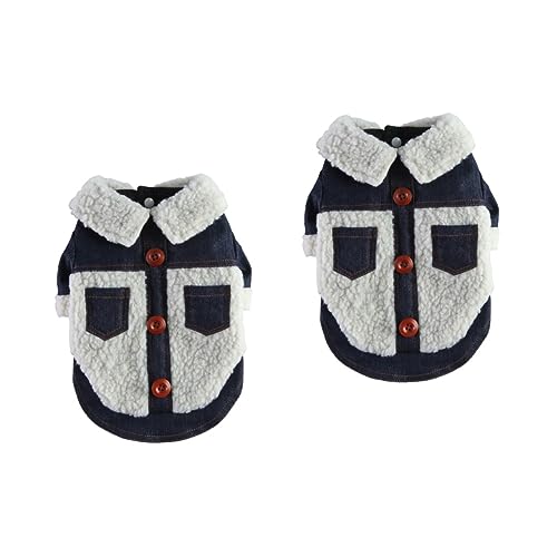 PRETYZOOM 2St Kleidung für Haustiere Welpenpullover Hundemäntel für den Winter Kostü Kleider warmes winterhundeoutfit Welpenmantel Mode Baumwollmantel Zubehör Jacke Hundekleidung Polyester von PRETYZOOM
