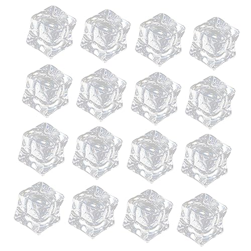 PRETYZOOM 200st Simuliertes Simulation Eiswürfel Vasenfüller Eiswürfel Quadratische Eiswürfel Gefälschte Eisblöcke Künstlich Gefälschte -Foto-Requisiten Eiswürfel Trinkt Acryl von PRETYZOOM